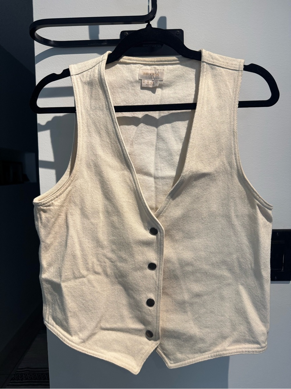 Brixton Cream Button-Front Tank Vest